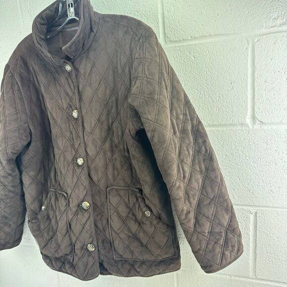 Lauren Ralph Lauren Equestrian Barn Jacket Womens size Small brown quilted - Picture 6 of 8